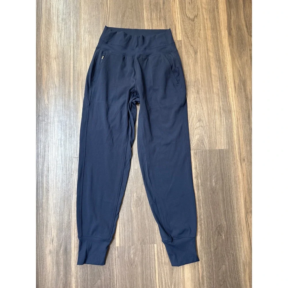 Athleta Venice Joggers Women XXS Navy Blue Ribbed High Rise Active Pants